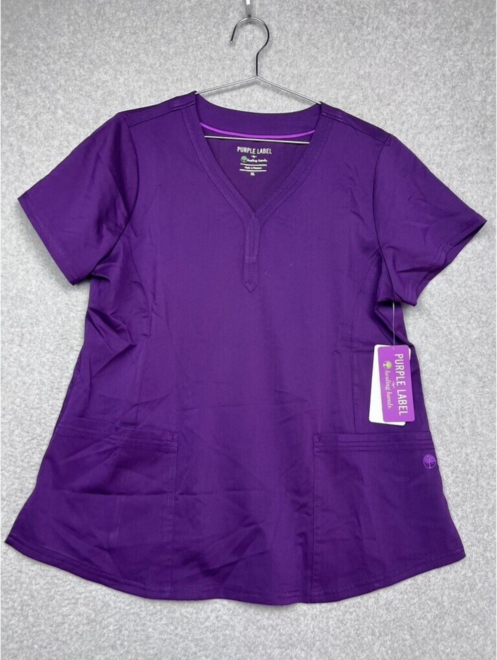 NWT Healing Hands Purple Label Jane Scrub Top Stretchy XL Medical Professional